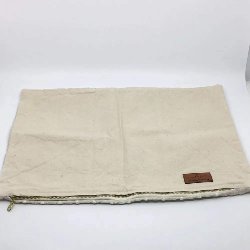 Linen & Ivory Loretta Swiss Dot Pillow Cover 12” x  18”
